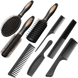 Yamitora 8 Stück Haarbürste Set,Massage Kämme,Hair Brush antistatisch,Edges Brush,Mehrere Stile für Frauen Männer Heimgebrauch, Reisen