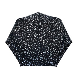 SMATI Compact Folding Umbrella - automatic opening and closing; 7 fiberglass ribs; Windproof; Robust; Diameter=90cm; great classic; Protective cover; Woman’s and Men’s umbrella; MUSICAL NOTES design