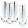 Sparkle and Bash Iridescent Stemless Champagne Flutes & Mimosa Glasses,
