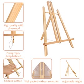 Easel Tabletop Painting Easel 6 Pcs 16"Easels Stand Wooden Easel for Painting Canvases Art Easel for Display/Painting Party/Kids/Adults/Wedding/Classroom/Art Projects