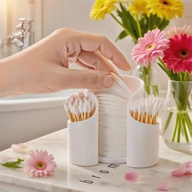 AOOGON Wattepad Schönheit Tupfer Kunststoff Aufbewahrungsbox, Kommode Aufbewahrung, Zahnstocher Zahnseide Aufbewahrungsbox