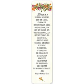 Prayer Christian Bookmarks 24 Pack of 6 Beautiful Floral Designs - Serenity Prayer, The Lord's Prayer, Prayer of Peace, Prayer of Francis of Assisi - Gift for Women, Men, Girls, Teens, Sunday School