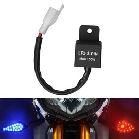 Autokemat LED Flasher Relay 2-Pin, 12V Electronic LED Flasher Relay Fix Motorcycle Turn Signal Bulbs Hyper Flash, Flasher Relay Wiring Connectors Kit