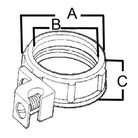 Morris 14576 Insulated Throat Grounding Bushing, Zinc Die Cast, Aluminum Lug, 1-1/2" Thread Size