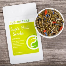 Fusion Teas Super Fruit Sencha Green Tea With Goji Berries - Loose Leaf Blend - Fusion Teas - 16 oz Bulk (23% Savings)