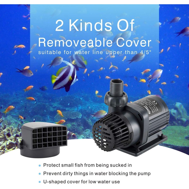 Hygger 24V DC Inline/Submersible Saltwater Aquarium Pump With LCD Display