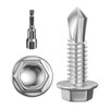 Wensilon (300Pcs) #8×3/4" Hex Washer Head Self Drilling Screws, 410