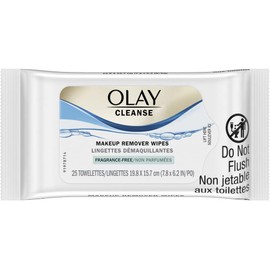Olay Makeup Remover Wet Cloths, Fragrance Free, 25 Count (Packaging May Vary)