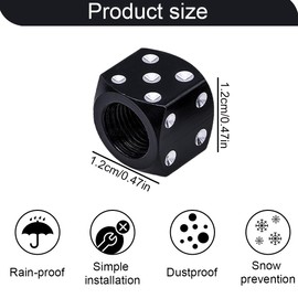 FIMWOLZ Auto Ventilkappen, Metall Autoventil Kappe, 4 Stück Reifenventilkappen Universell für Auto Fahrrad Motorrad (Schwarz)