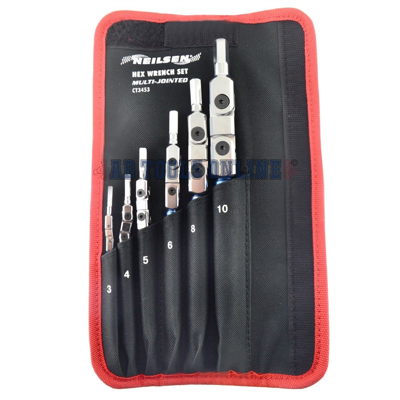 AB Tools Multi/Double Jointed Flexi Allen Hex Key Wrench Set