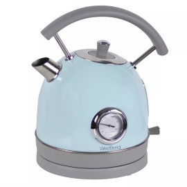 West Bend Retro-Style Stainless Steel Electric Kettle, Blue