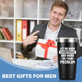 MASGALACC Let Me Drop Everything & Work On Your Problem - Boss Gifts for Men & Women - Cool Boss Day Gifts for Boss from Employees, Appreciation Christmas Boss Tumbler 20oz, Black