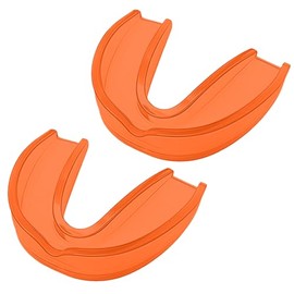 Pack of 2 Mouth Guards for Grinding Teeth, Grinding Splint for Night, Teeth Splint Grinding, Reusable, Improves Sleep Quality, Transparent Orange