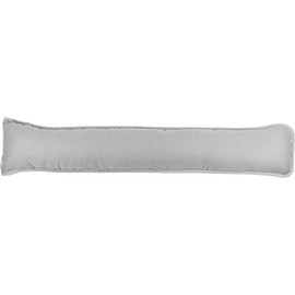 Plain Dyed Fabric Draught Excluder Stopper Cushion Heavy Door Draught Stopper Polycotton 92 x 20cm - Silver