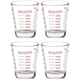 Shot Glass Measuring Cup | Non Fading Set of 2 | Bar Bartender Accessories, Jigger for Bartending