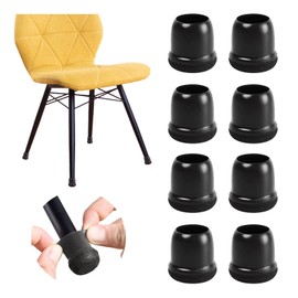 20 Pcs Black Small Chair Leg Floor Protectors for Hardwood Floors, Upgraded Rubber Chair Leg Caps with Felt Pads, Furniture Leg Feet Covers Protect Floors from Scratches Reduce Noise (Fit 0.75"-1")