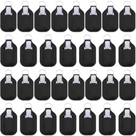 Duufin - Juego de 60 botellas vacías de tamaño de viaje con soporte para llavero, incluye 30 botellas desinfectantes de manos transparentes y 30 llaveros desinfectantes de manos para mochila y bolso