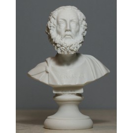 Greek Bust of 1st Epic Poet Author Homer Art Statue Alabaster Sculpture 5.91 inches