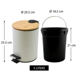 Spirella Adonis Pedal Bucket with Insert 3L Black, Black, 3 Litres