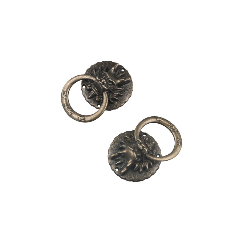Pokinge 12 Pcs Dragon Head Knobs Antique Cabinet Handles Metal