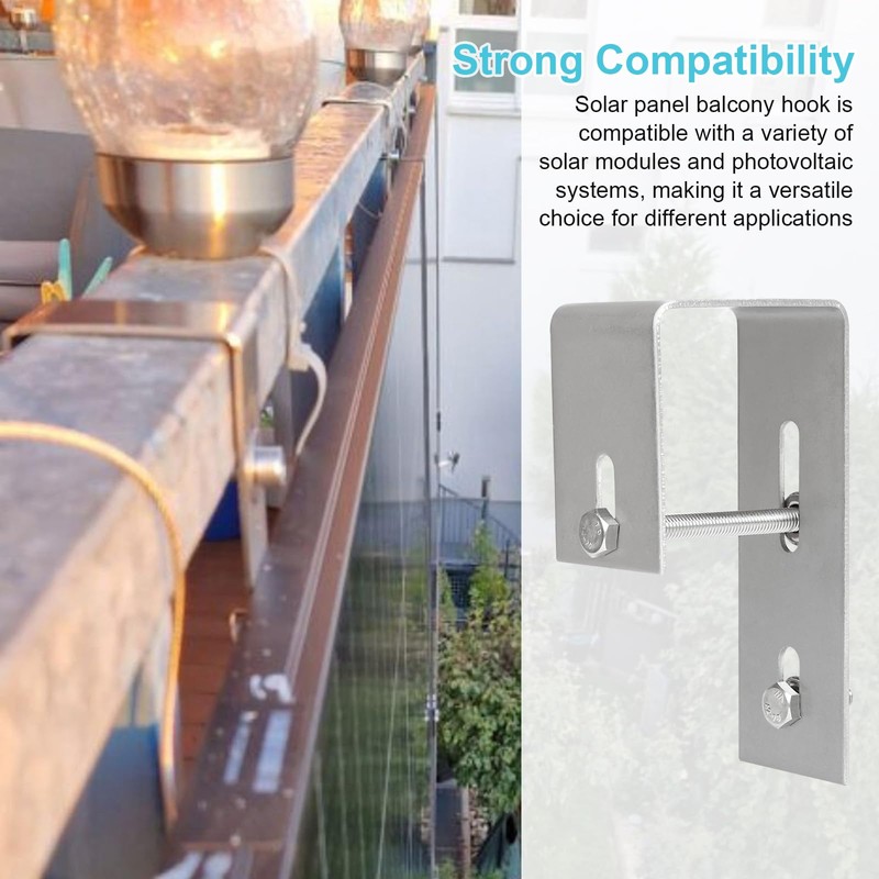 Solar Panel Bracket Balcony, Solar Panel Holder Hook Balcony, Stainless