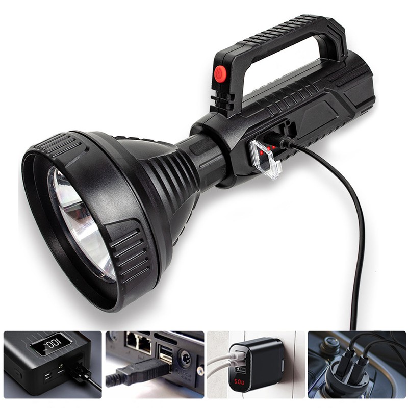 Rechargeable Flashlights Irradiation Distance Far Long Battery Life 3 Levels