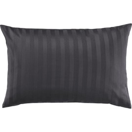 Pure Label Damask Mako Satin Pillowcase, Striped, Dark Grey, 40 x 60 cm, 100% Cotton, Incredibly Soft, Decorative, Matches Our Bed Linen Sets
