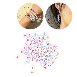 Number Beads, 300Pcs Round Number Beads Practical Colorful Smooth for Clothing Accessories for Jewelry Making DIY Handicrafts