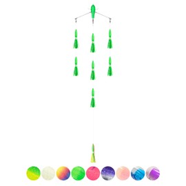 BLUEWING 18" Upgraded Fishing Spreader Bar Splasher Offshore Trolling Spreader Bar with 9" Bulb Squids and 316 Stainless Steel Rod for Wahoo Tuna Marlin Mahi Mahi, Green