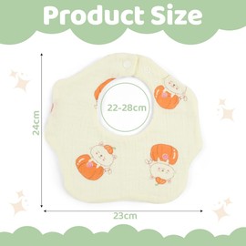 Vicloon Baby Bandana Drool Bibs, 6 Layer Cotton Wave Muslin Baby Bibs with 2 Adjustable Snap, 360° Rotating Neck Baby Drool Bibs,Flower Cotton Dribble Infant for Newborns, Toddlers