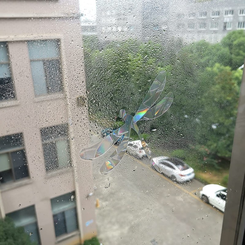30 Pieces Dragonfly Prism Window Stickers for Bird Strikes, Anti-Collision