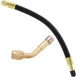 ZHSMS Tire Valve Extension, 8.25 Inch Flexible Valve Stem Extenders with 135 Degree Brass Schrader Tire Valve Extension Adaptor Compatible for Cars Truck Motorcycle Bike Scooter