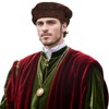 Medieval Costume Accessory Hat Renaissance Tudor Flat Caps Cosplay Party