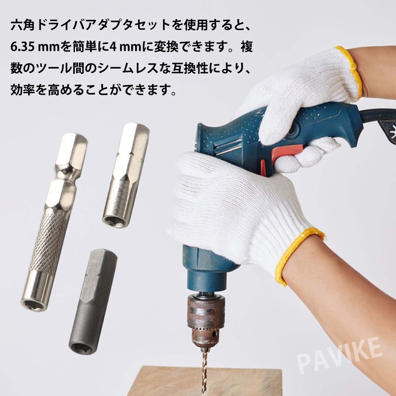 Pavike Precision Bit Set, 6 Pieces, Hex Bit Adapter, Insert
