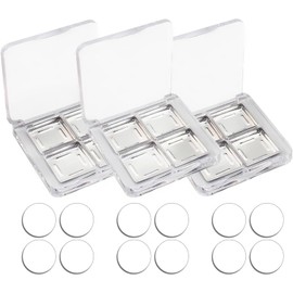 BOJIDO Empty Eyeshadow Lip Palette, Set of 3, 4 Colors Storage (4 Slots), Perfect for DIY and DIY Cosmetics, Easy to Refill, Convenient for Travel