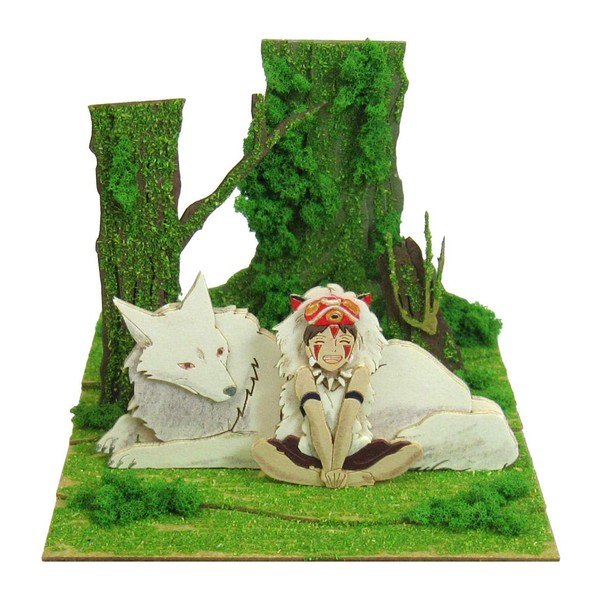 Sankei Studio Ghibli mini Princess Mononoke Hime San and wild dog scale papercraft MP07-45