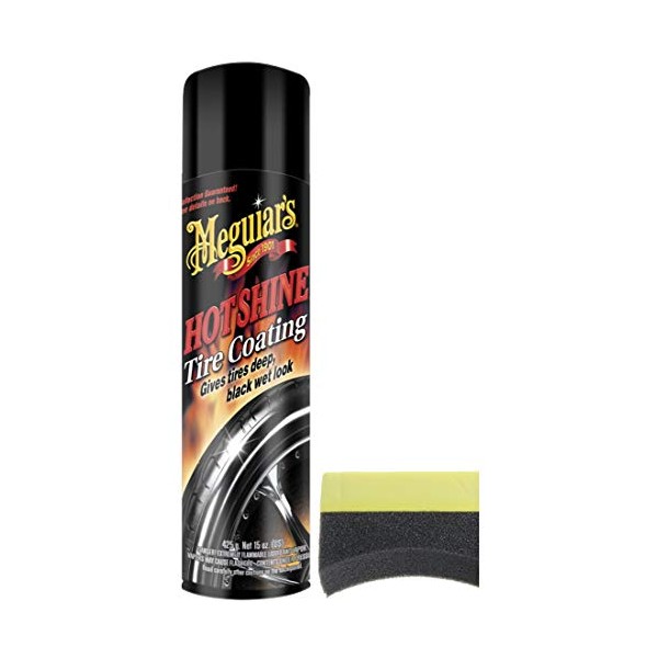 MEGUIAR'S Hot Shine Tire Spray (15 oz) Bundle with 1