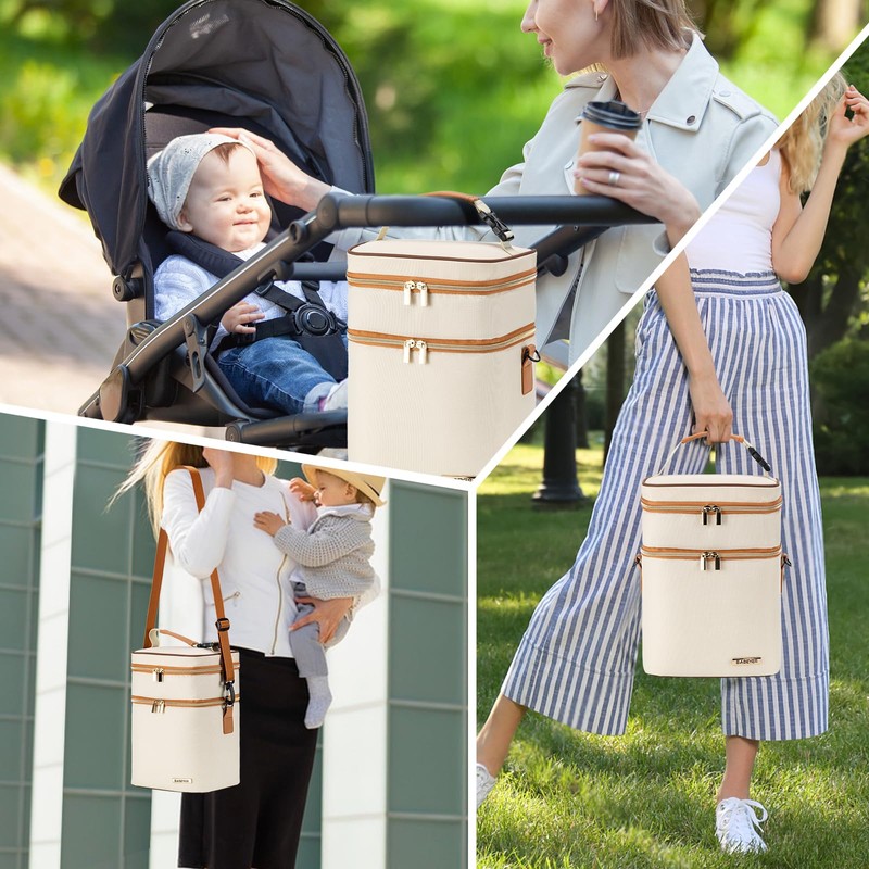 BABEYER Breastmilk Cooler Bag with Ice Pack Fits 6 Baby
