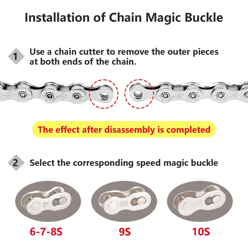 Qrity 5 Pairs Bike Chain Links, Bicycle Chain Link Connector,