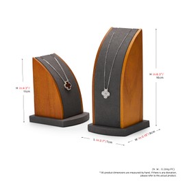 Papten Wooden Jewellery Stand Chains, 2 Pieces Necklaces Jewellery Storage Hanging Long Chains Pendant Organiser Holder Chain Stand Jewellery Display (Grey)