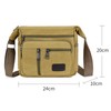 NEXSTAGES Shoulder Bag, Men's, Large Capacity, Canvas, Canvas, Khaki
