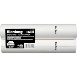 Bienfang Sketching & Tracing Paper Roll, White, 12 Inches x 50 Yards (2-Pack) - for Drawing, Trace, Sketch, Sewing Pattern