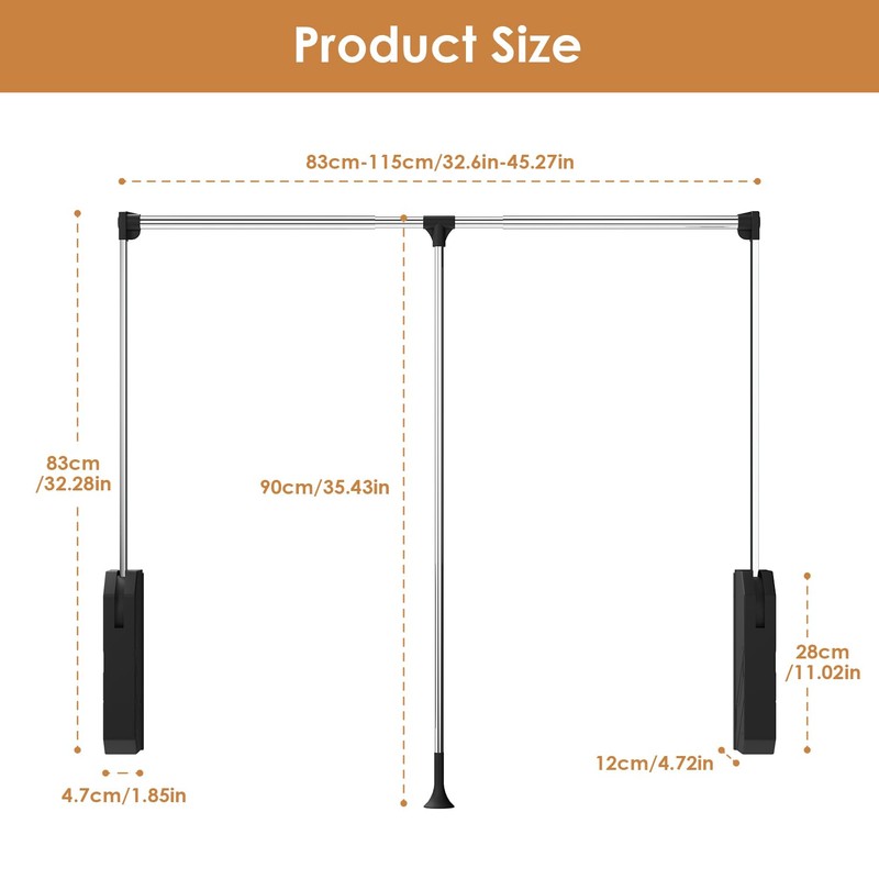 Pull Down Closet Rod,Pull Down Closet Rods for Hanging Clothes,
