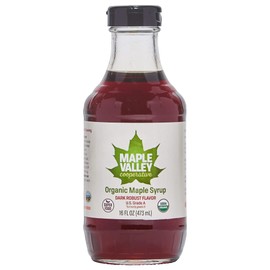 Maple Valley 16 oz. Organic Maple Syrup - Grade A Dark & Robust in Glass Decanter