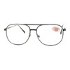 Clear Lens Glasses Bifocal Reading Lens Vintage Square SpringHinge Gunmetal+2.75