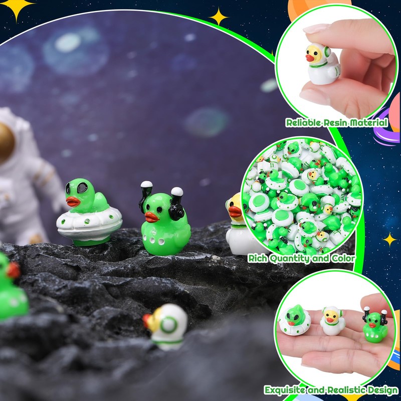 GGSTDDUP 45 Pcs Mini Resin Alien Ducks 3 Styles Tiny