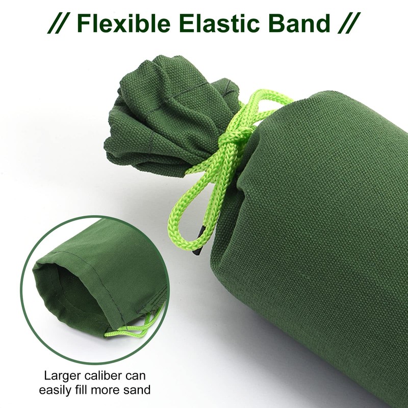 6 Pack Long Canvas Sandbags,Thickened Water barriers for Flooding with