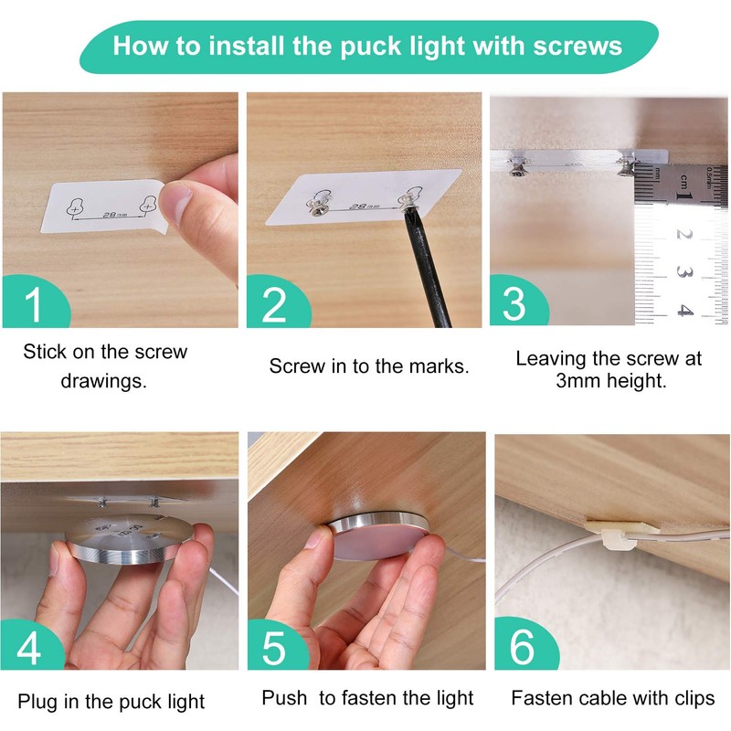LABOREDUCER LED Dimmable Under Cabinet Lighting Plug in,10 Pack Linkable