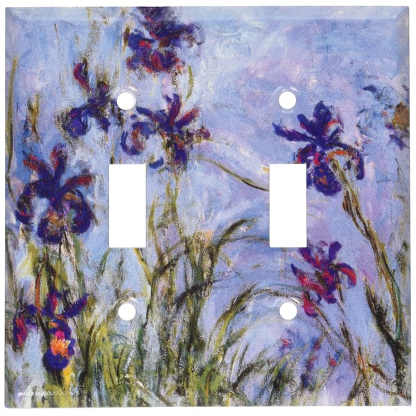 Art Plates - Monet: Irises Switch Plate - Double Toggle