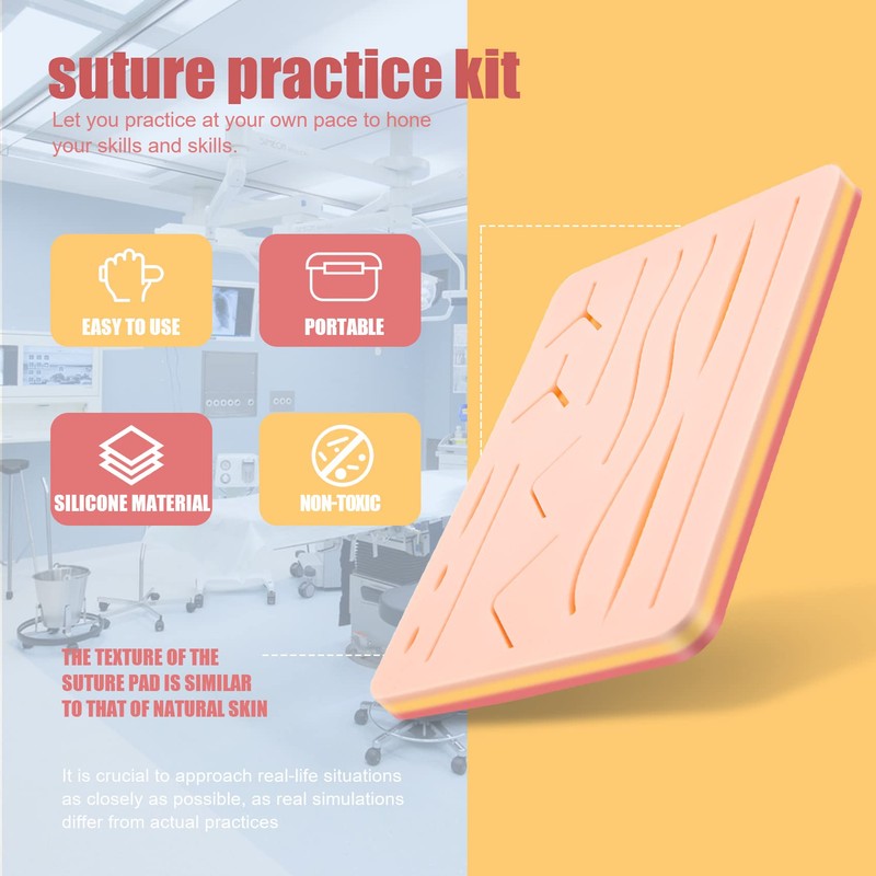 Upgraded 3-Layer Suture Pad with Wounds for Practicing Suturing -